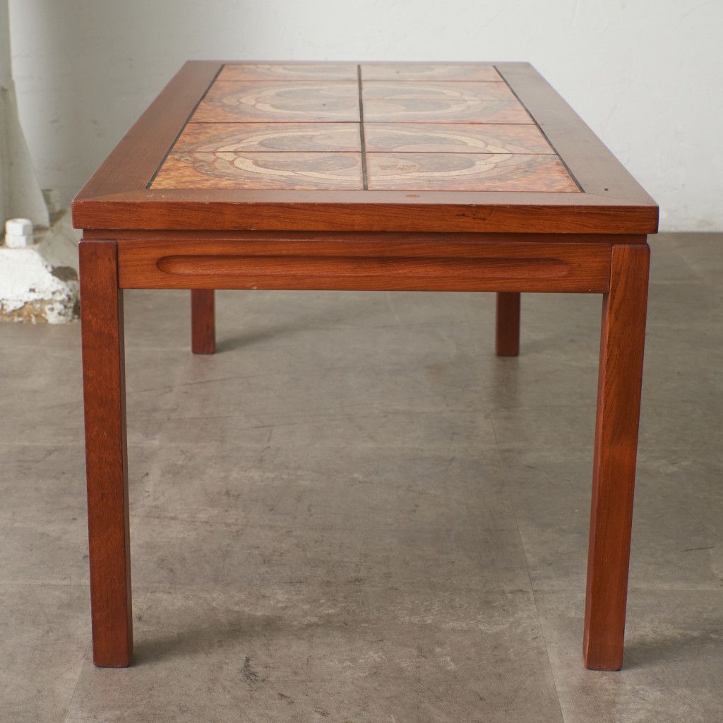 デンマーク ヴィンテージ タイルトップ コーヒーテーブル チーク ロー