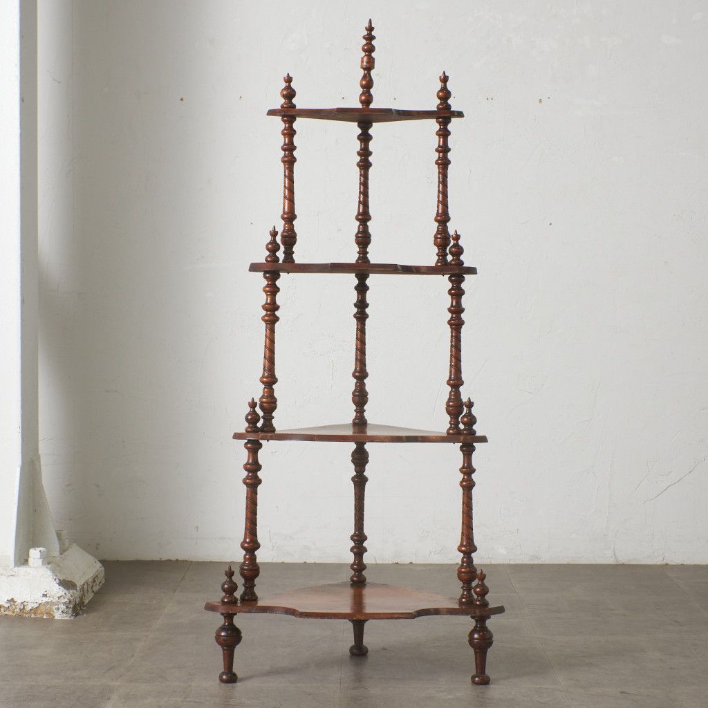 西洋 アンティーク ナポレオン シェルフ 4段 オープンシェルフ 木製