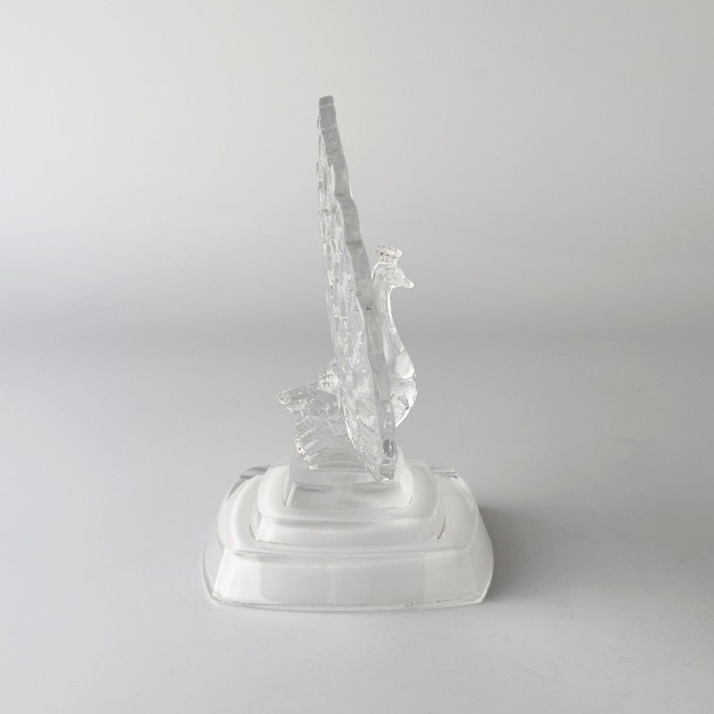 フランスアンティーク　クリスタル　オブジェ　キャッチー フランス CRISTAL DARQUES ヴィンテージ オブジェ 孔雀 置物