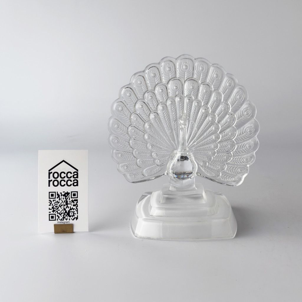 フランス CRISTAL DARQUES ヴィンテージ オブジェ 孔雀 置物