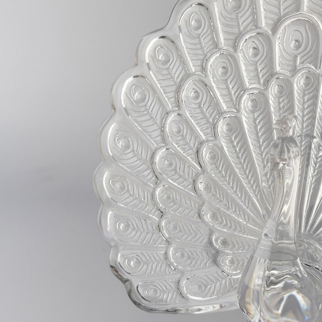 フランス CRISTAL DARQUES ヴィンテージ オブジェ 孔雀 置物