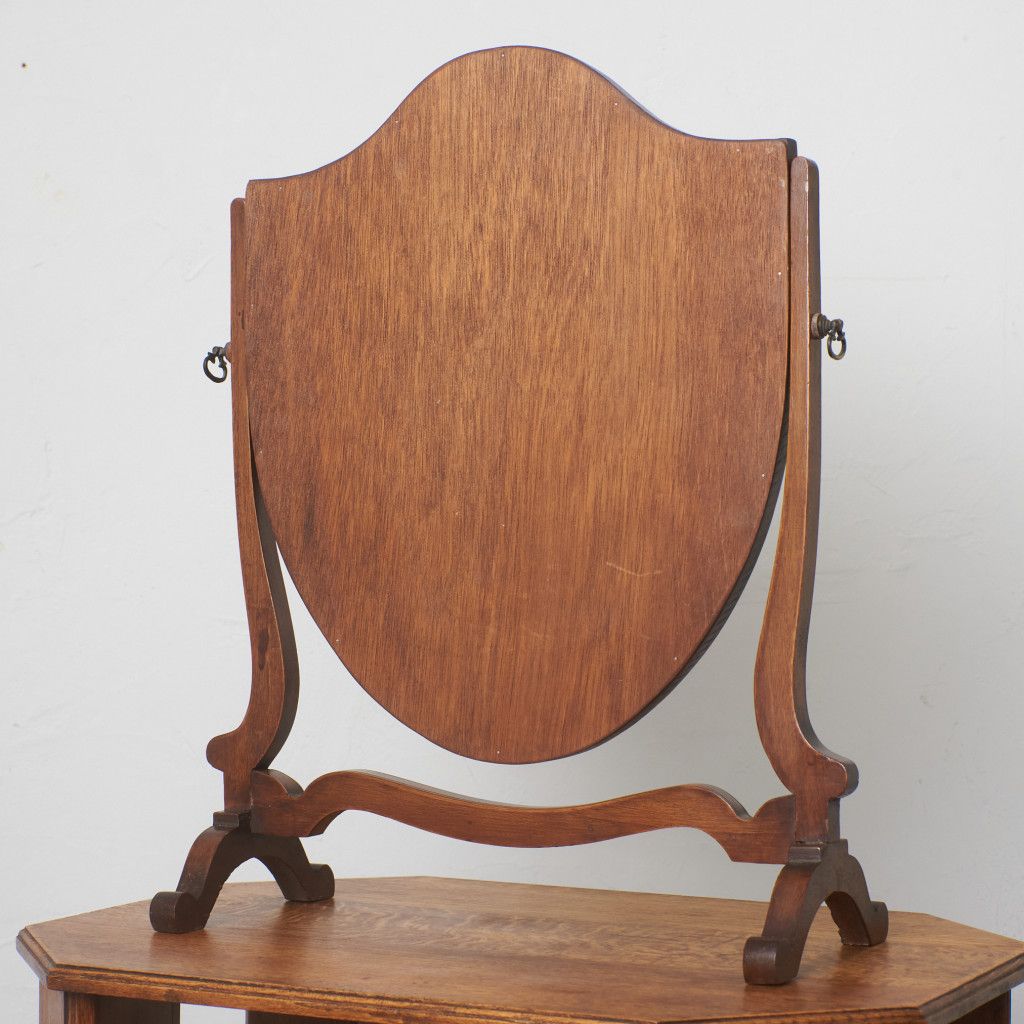 英国 アンティーク マホガニー 卓上ミラー 鏡 卓上鏡 スタンドミラー