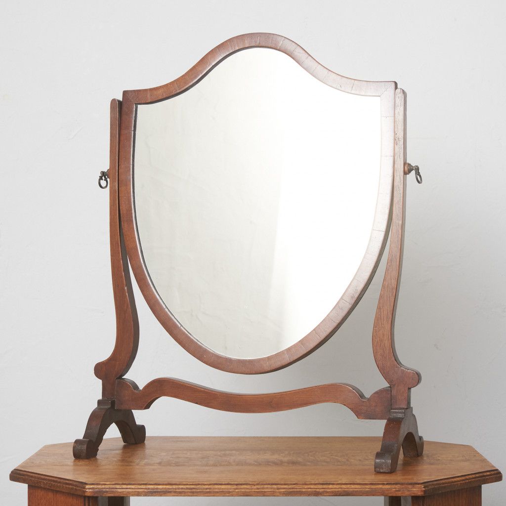 英国 アンティーク マホガニー 卓上ミラー 鏡 卓上鏡 スタンドミラー