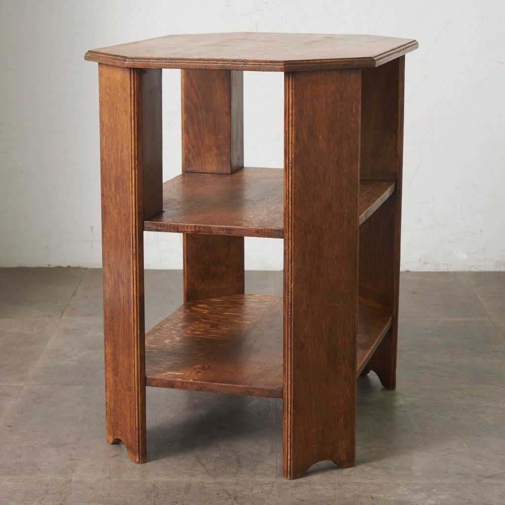 イギリス アンティーク 家具 サイドテーブル オケージョナル 英国 6845d 英国 アンティーク サイドテーブル アールデコ オーク 無垢材 木彫刻