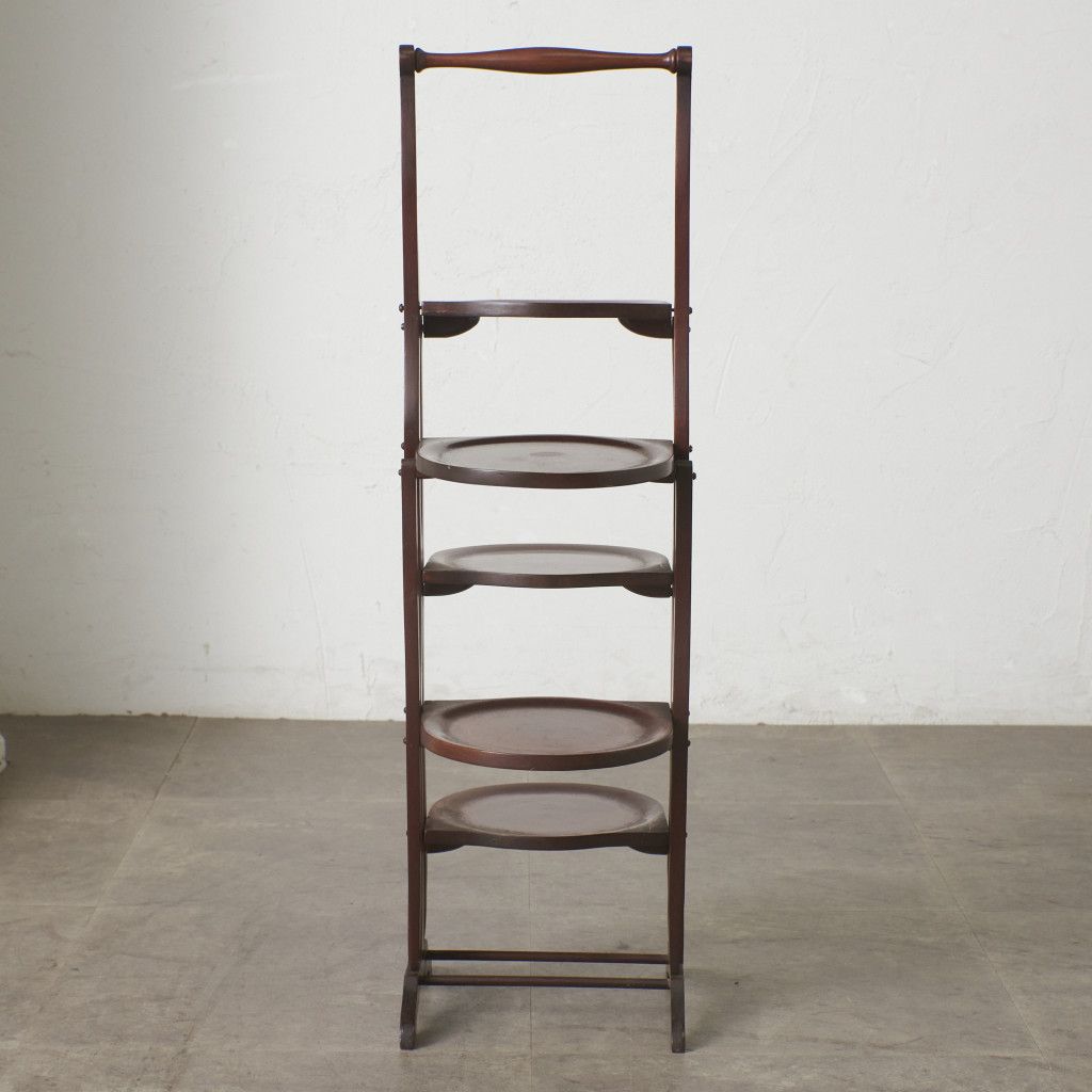 英国 クラシック ケーキスタンド マホガニー 折畳み式 サイドテーブル