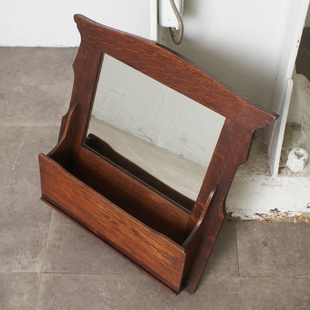 管343☆英国製☆アンティーク☆オーク☆クラシックミラー☆壁掛け鏡