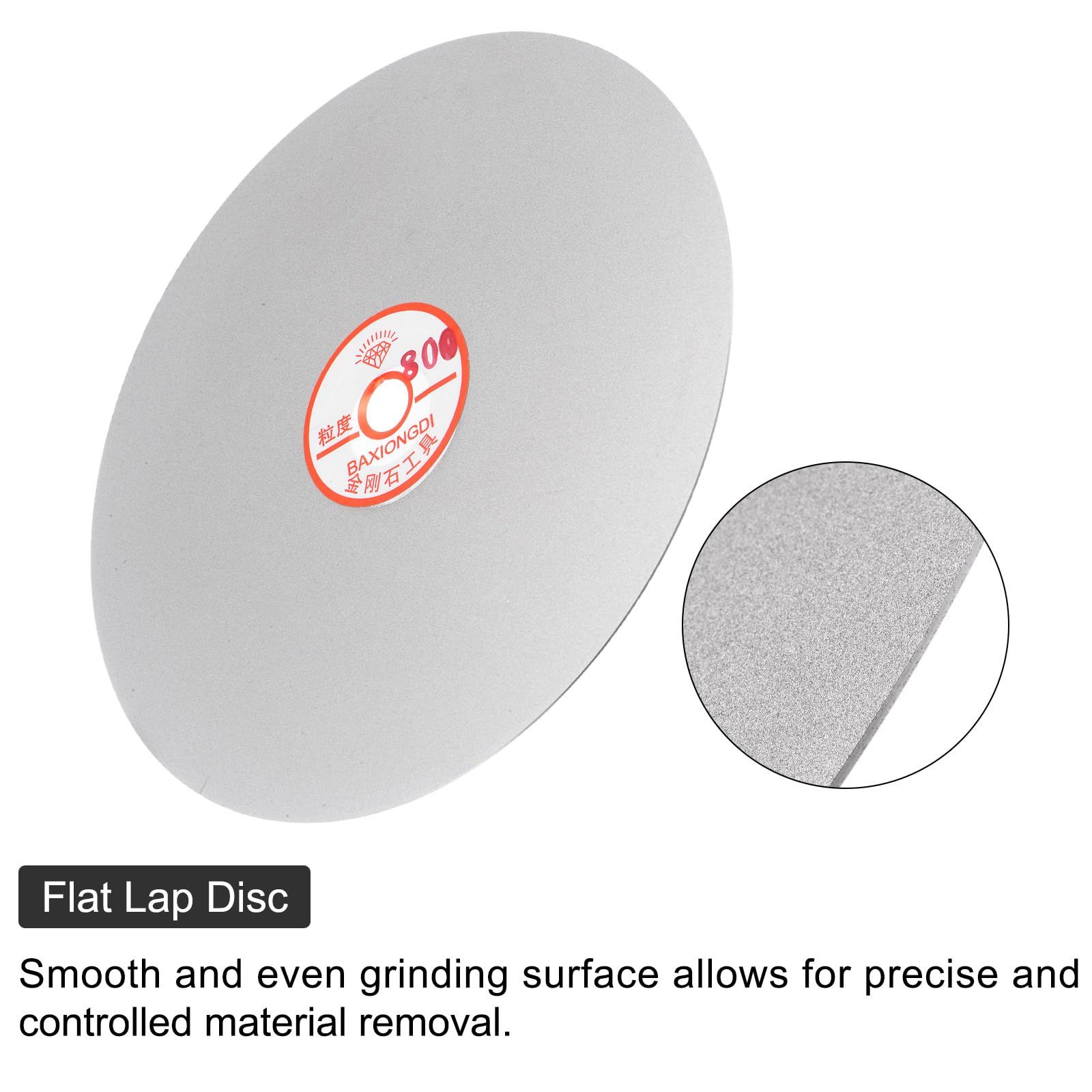  uxcell ダイヤモンドサンディング研削ディスクセット アーバーホール フラットラップホイール研磨ディスク 宝石タイル ガラス 石 金属用 200 mm グリット80|400|800|1500|3000 12.7 その他 電動工具 エア工具