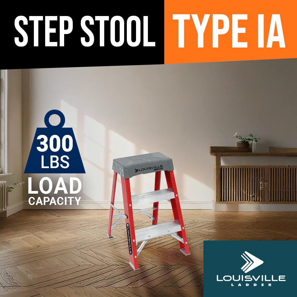 Louisville Ladder 300ポンド使用定格 グラスファイバーはしご 2 Feet オレンジ FS 1502 1