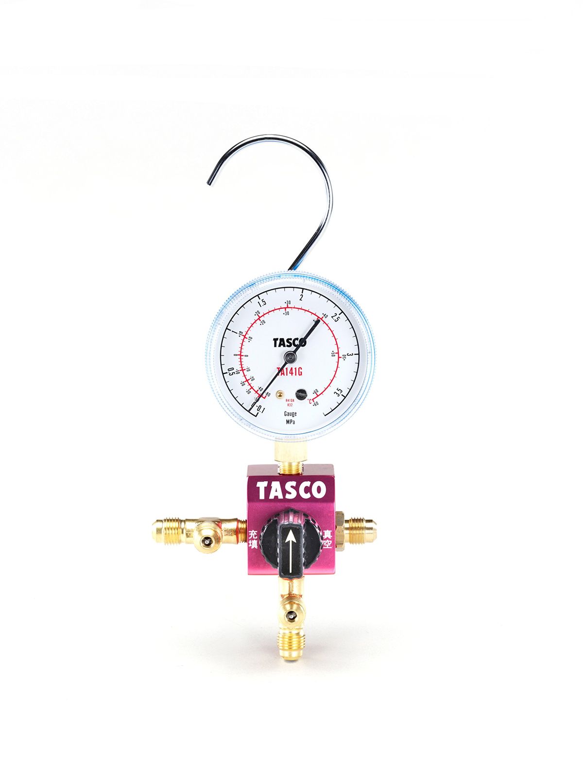 イチネンTASCO TA 123 C-2 ボールバルブ式シングルゲージマニホールドキット