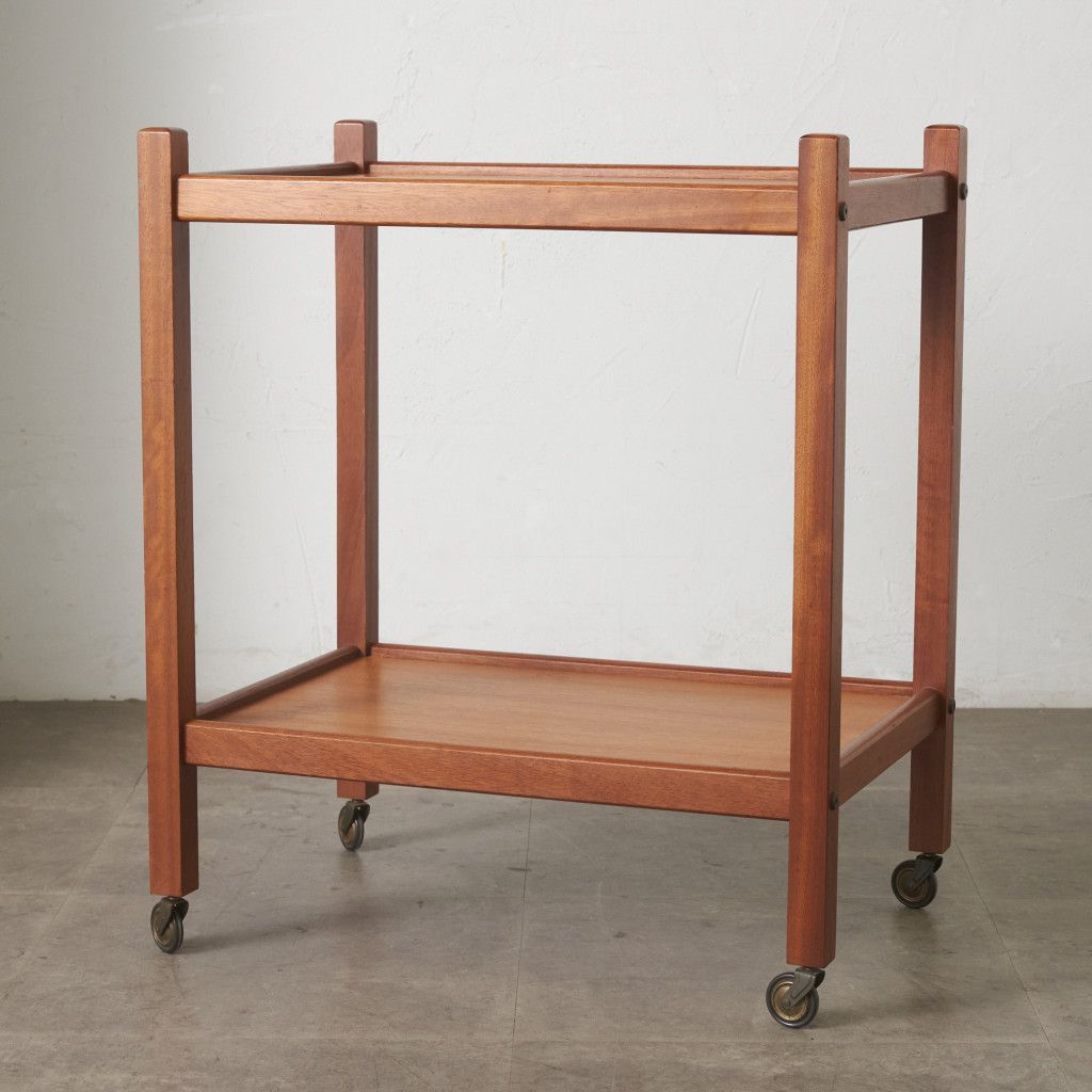 英国 ヴィンテージ トロリー ワゴン 木製 チーク 北欧 スタイル