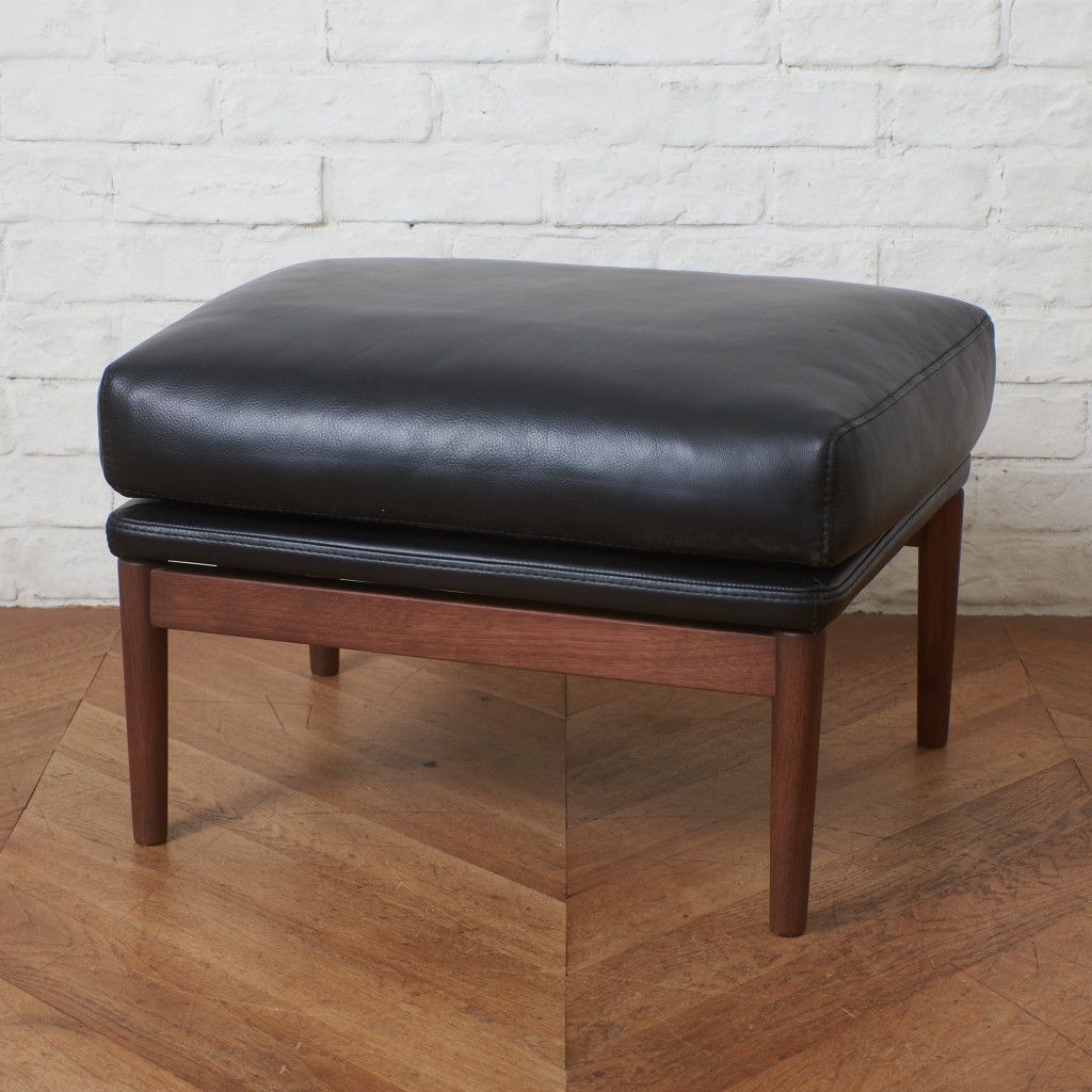 アクタス HORSE SHOE オットマン 木製 マホガニー 本革 フットレスト
