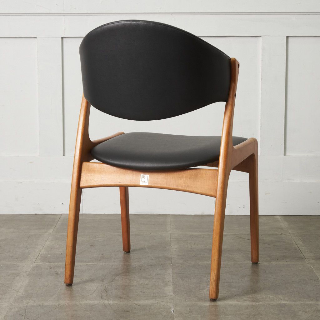 アサヒ ファニチュア 北欧 ダイニングチェア アンティーク 椅子 張替済