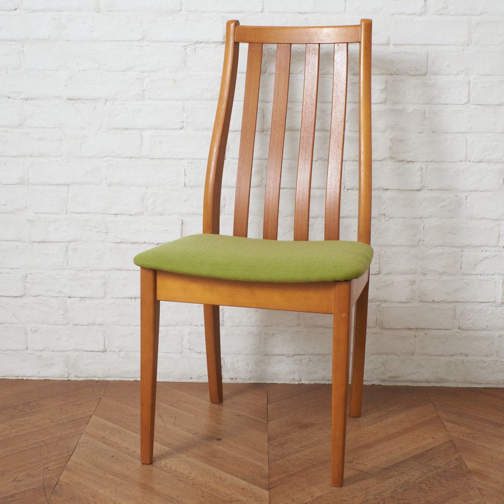 張替済 イギリス ヴィンテージ スラットバック ダイニングチェア 木製