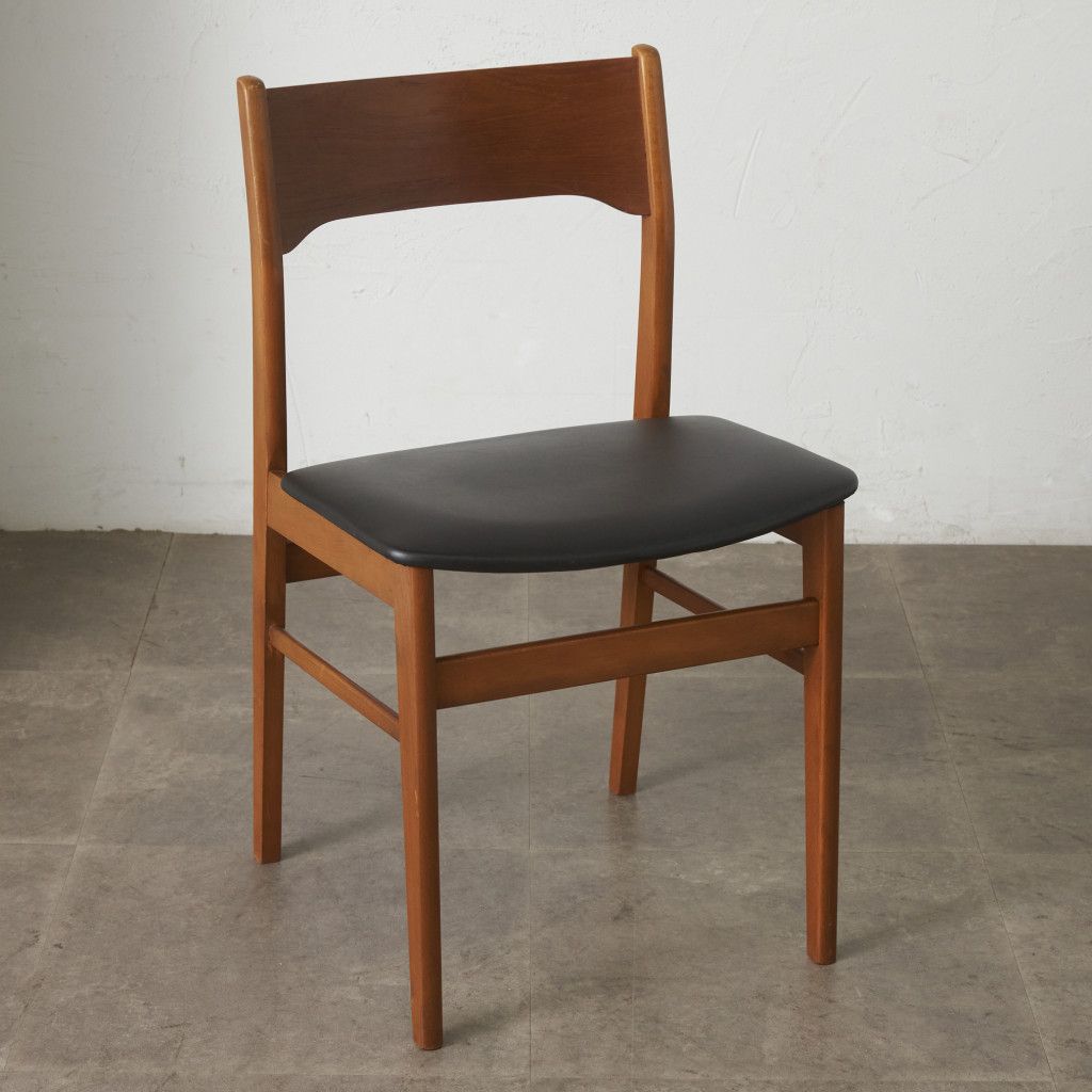 英国ヴィンテージチーク古木ダイニングチェア/椅子イス/モダン(92-259