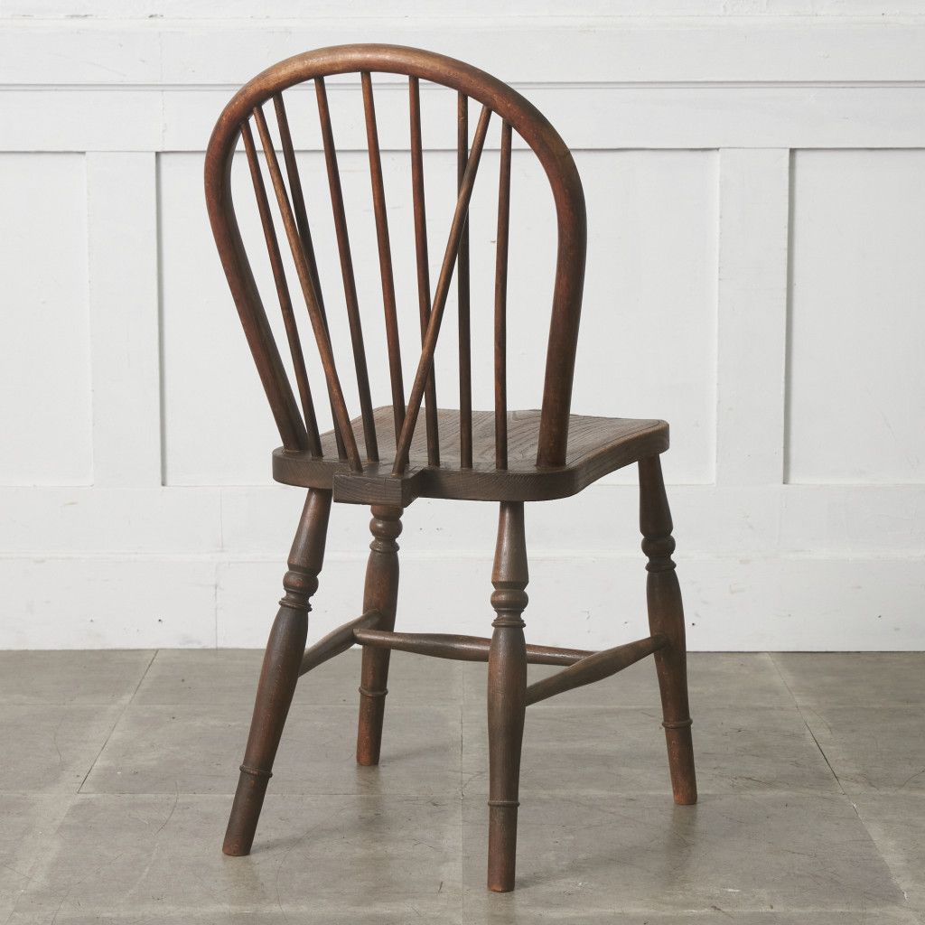 英国 アンティーク ウィンザーチェア 無垢材 フープバック ダイニング