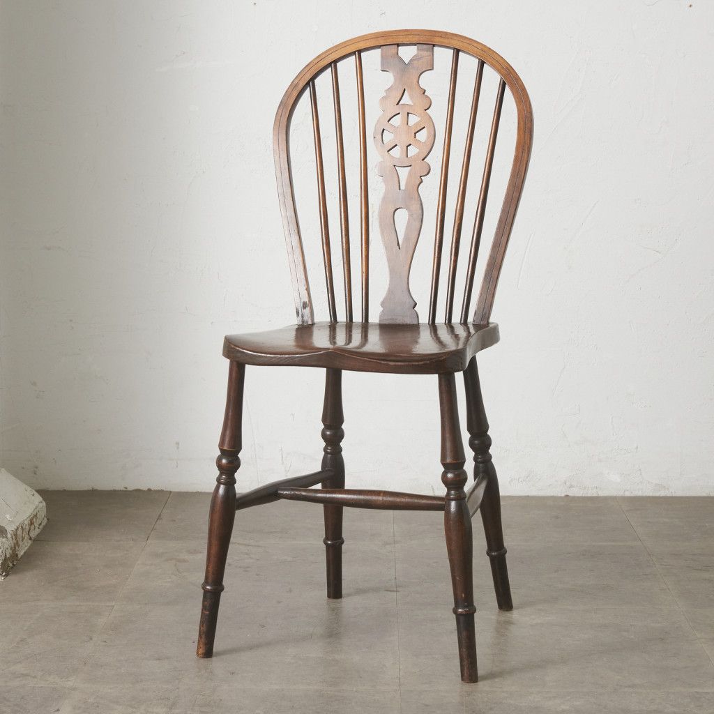 英国 クラシック ホイールバックチェア 無垢材 ウィンザーチェア 木製