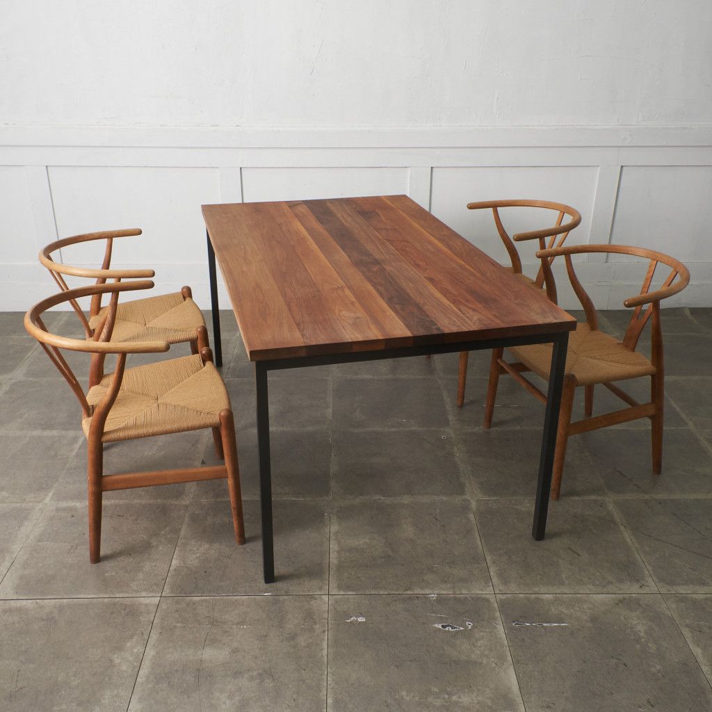 インダストリアル ダイニングテーブル ウォールナット 無垢材 テーブル