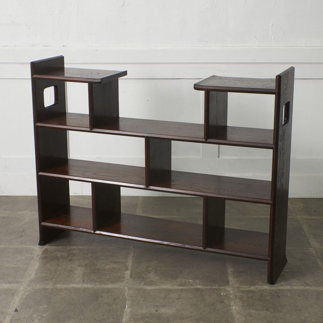 定価77万 松本民芸家具 違い棚 欅 書棚 茶棚 飾り棚 ケヤキ 無垢材 3段