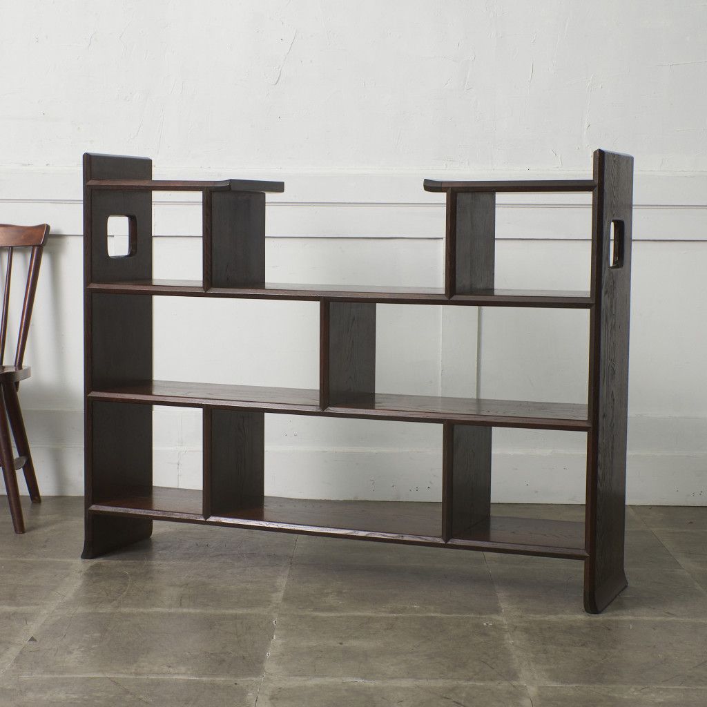 定価77万 松本民芸家具 違い棚 欅 書棚 茶棚 飾り棚 ケヤキ 無垢材 3段