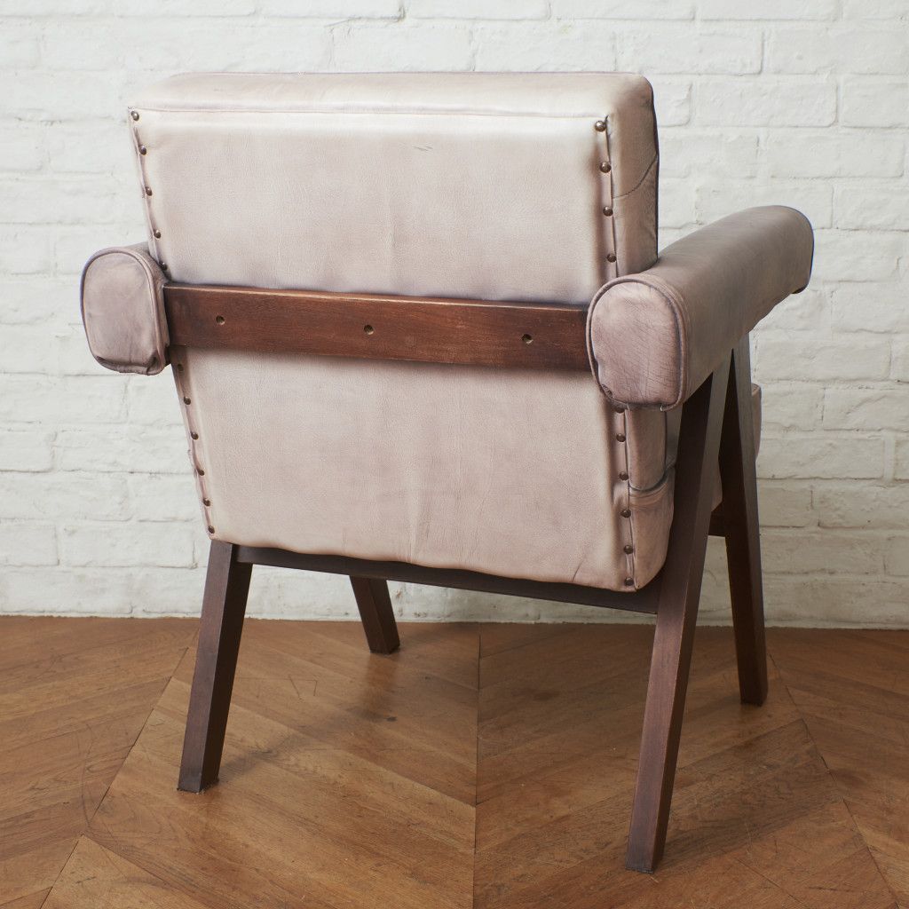 Pierre Jeanneret アームチェア 本革 1人掛け ヴィンテージ 椅子