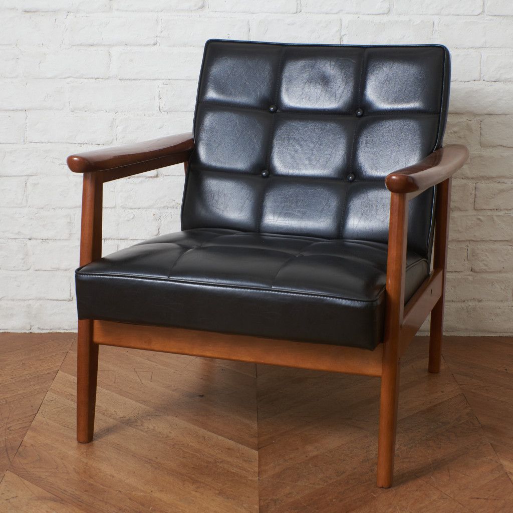 カリモク60 Kチェア 1シーター スタンダードブラック ヴィンテージ