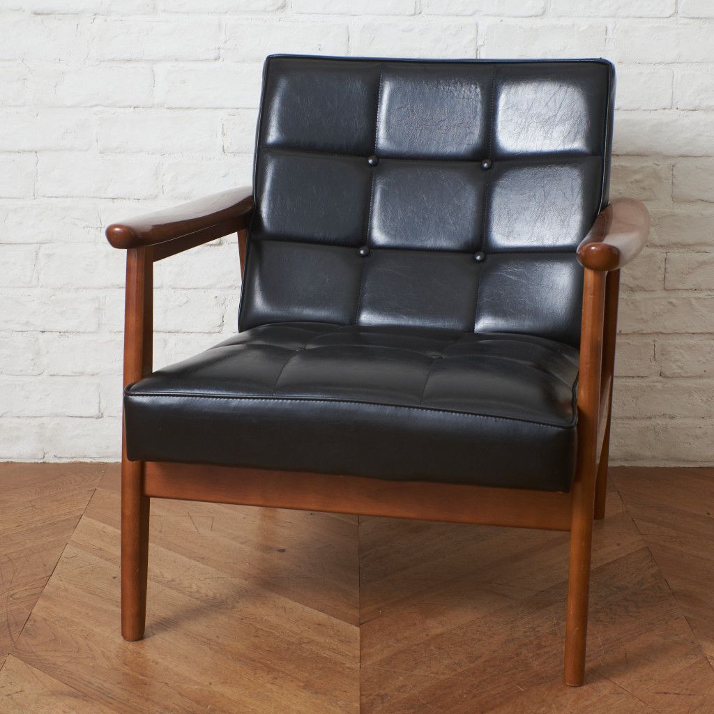 カリモク60 Kチェア 1シーター スタンダードブラック ヴィンテージ スタイル シングルソファ ラウンジチェア ソファ karimoku 96240