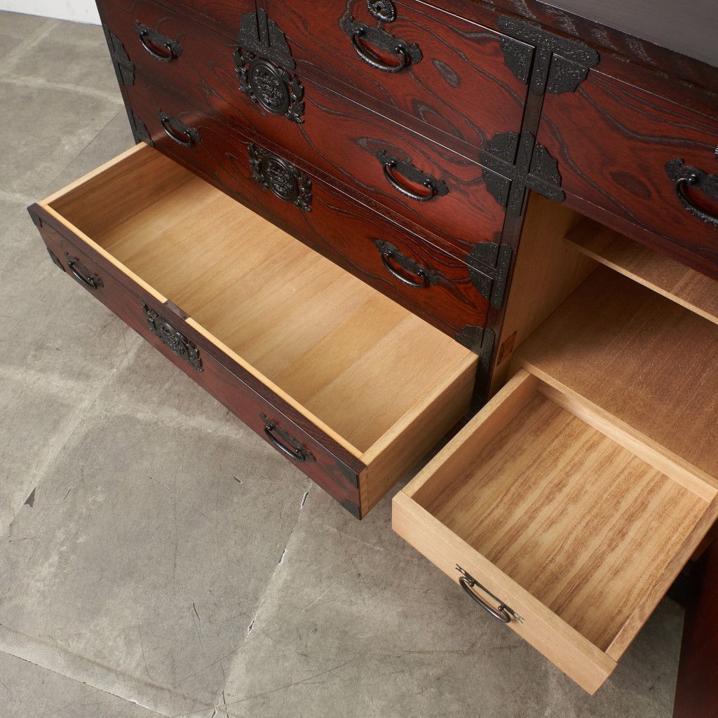 筑後民芸家具 ケヤキ サイドボード 欅 飾り棚 整理タンス キャビネット