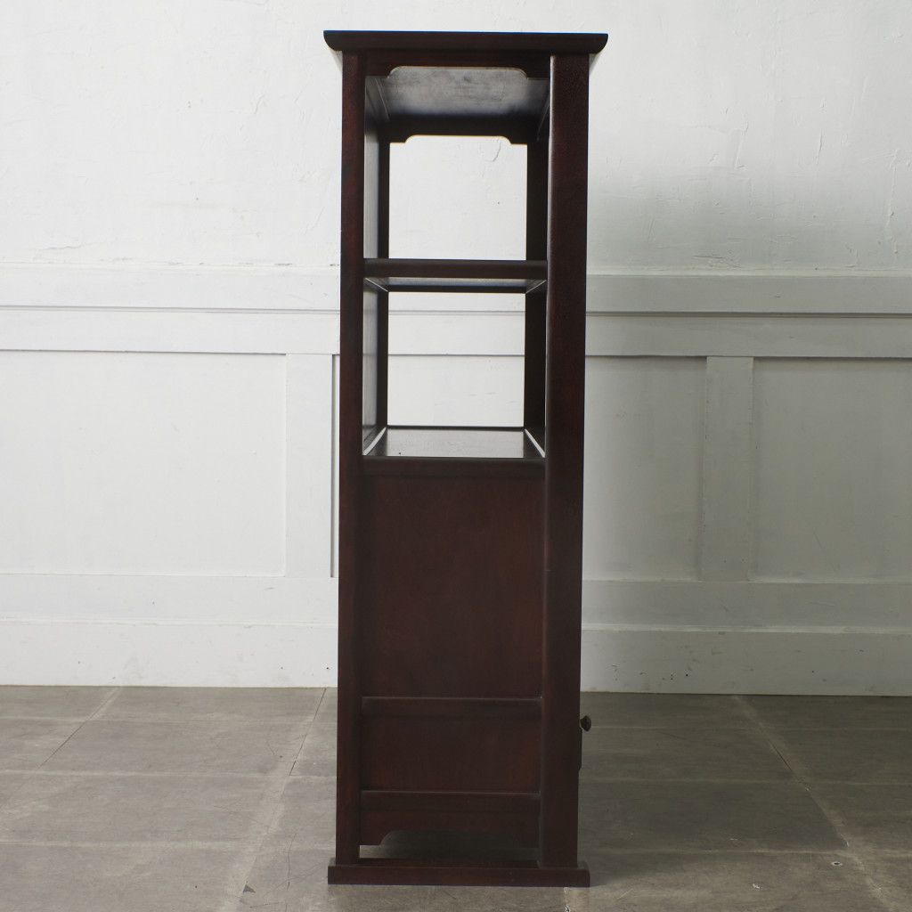 北海道民芸家具 茶棚 茶箪笥 飾り棚 樺 無垢材 管理No.i4※ 北海道民芸家具