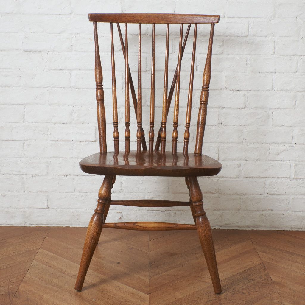 【希少】キツツキ 飛騨産業 スピンドルバック ウィンザーチェア 椅子　③ 飛騨産業 キツツキ ウィンザーチェア スピンドルバック 無垢材 オーク