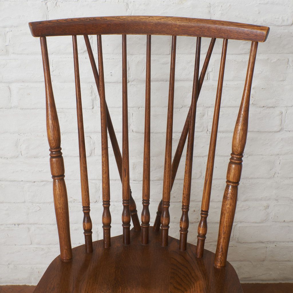 秋田木工 アンティーク レトロ ブラック スピンドルバック ウィンザー