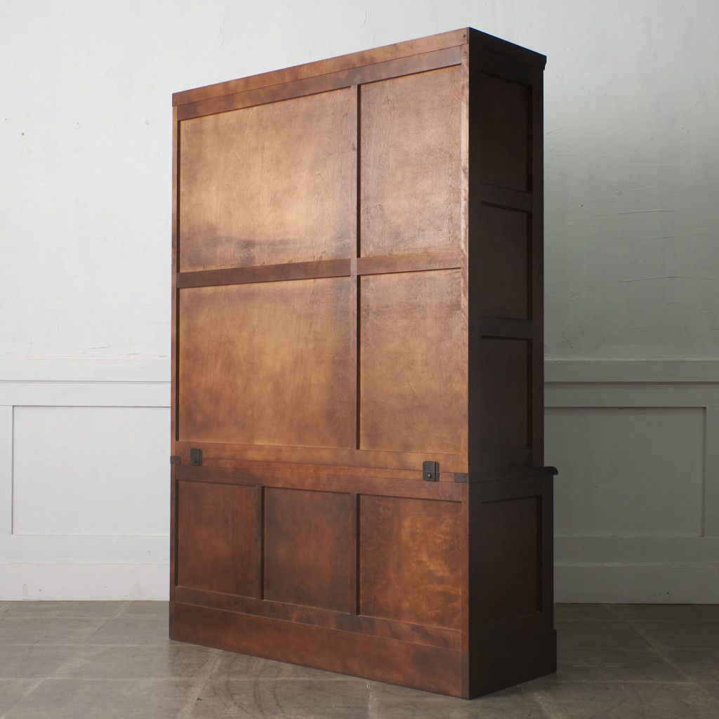 北海道民芸家具 本箱 #118 書棚 3面扉 本棚 カップボード 飾り棚 食器