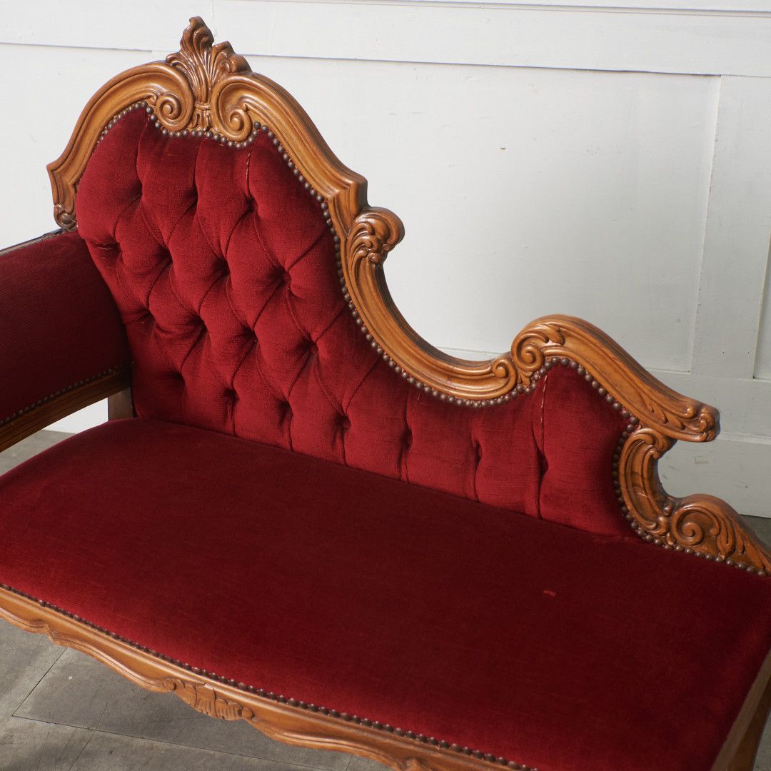 西洋 クラシック カウチ ソファ 2人掛け ラブソファ ベンチ 寝椅子