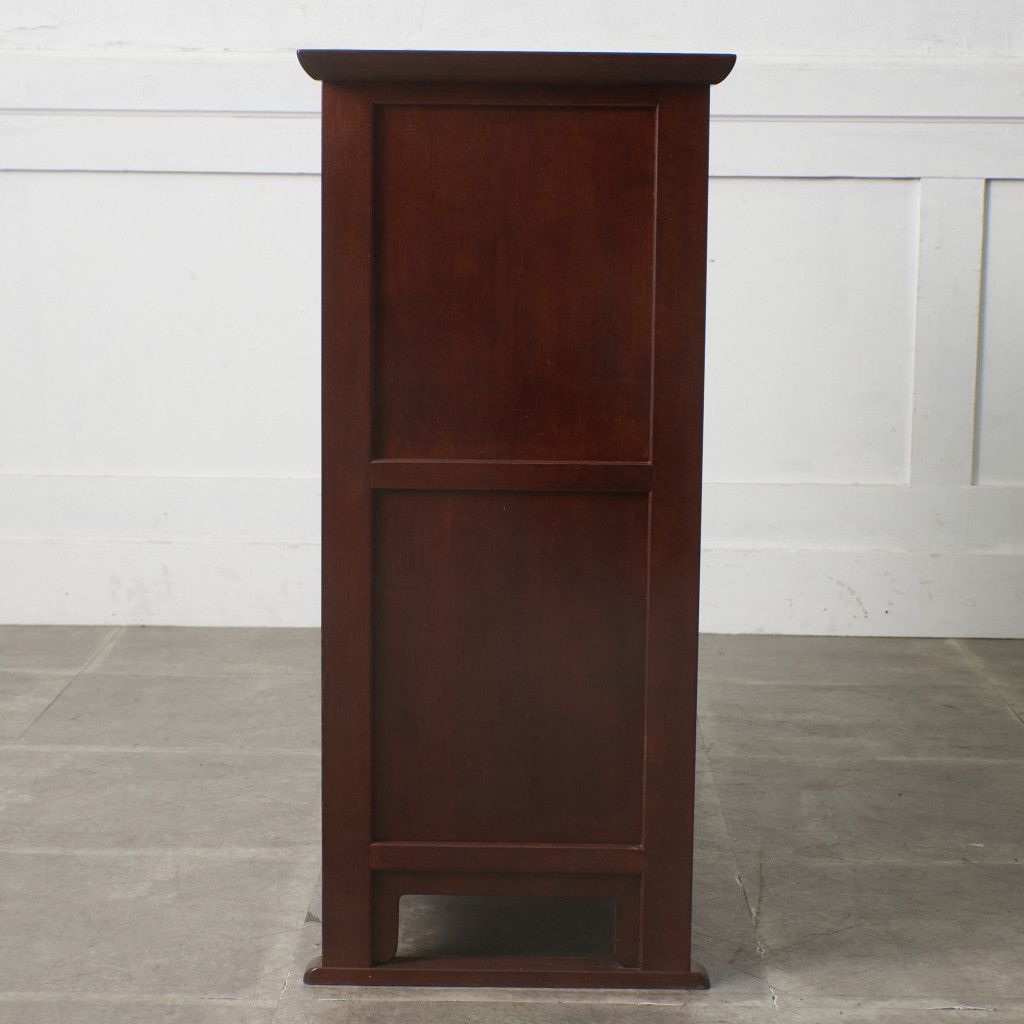 定36万 松本民芸家具 A型 舞良茶タンス ミズメ桜 無垢材 飾り棚 食器棚