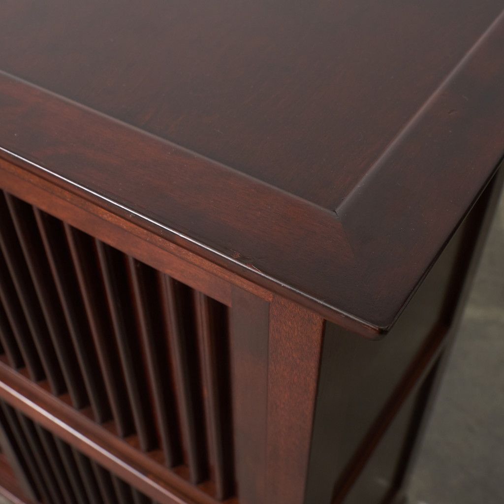 定36万 松本民芸家具 A型 舞良茶タンス ミズメ桜 無垢材 飾り棚 食器棚