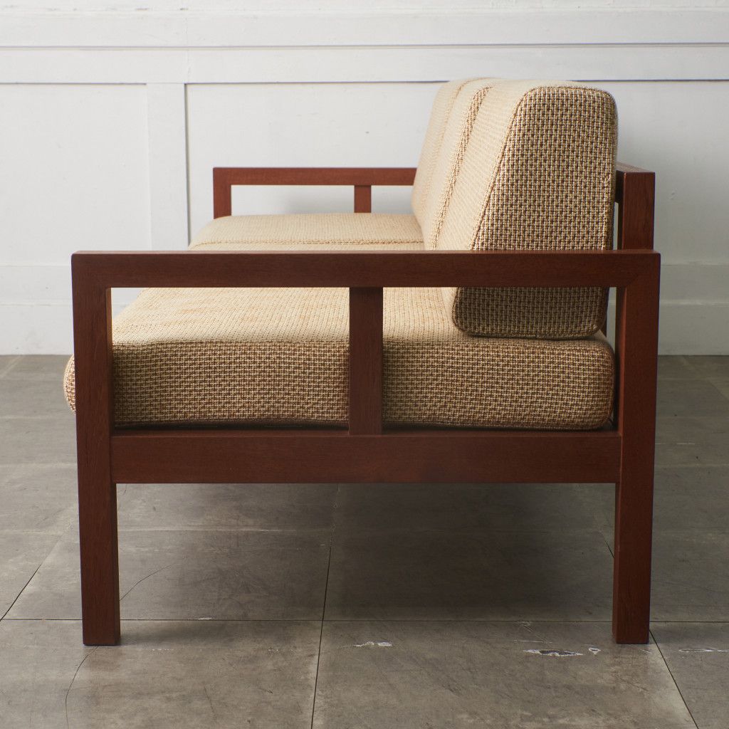 ヴィンテージ 3人掛け ソファ 無垢材 チーク 木製 トリプルソファ 北欧