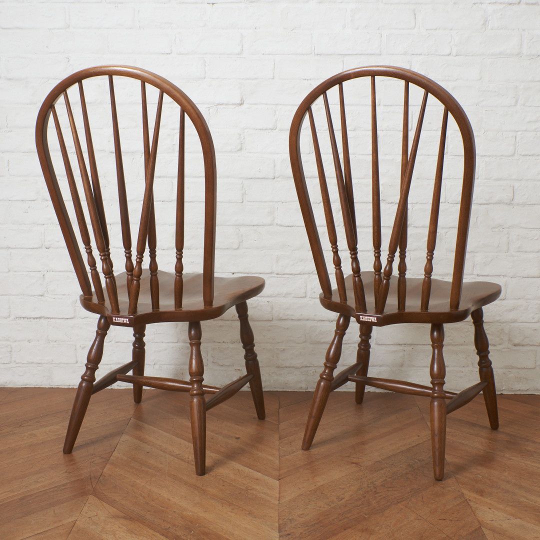 2脚セット 飛驒高山 柏木工 ボウバック チェア オーク 無垢材 楢