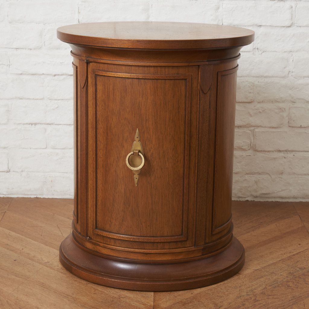 最高級家具 ドレクセルヘリテイジ ドラムテーブル 収納付き サイドテーブル 定価31万 Drexel Heritage トライユン ドラムテーブル 円形 サイド