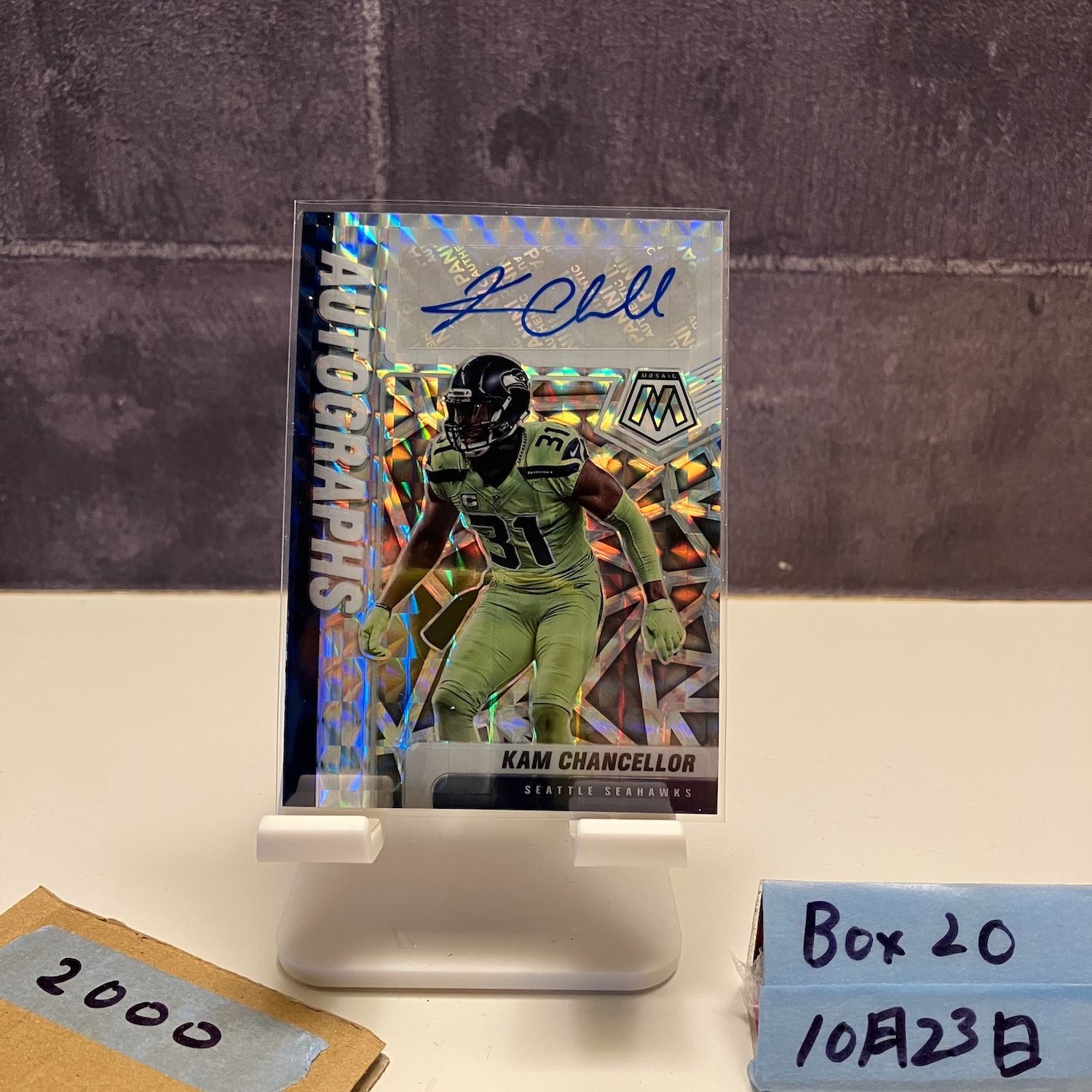 2021 Panini Mosaic Kam Chancellor 直筆サインカード Seattle