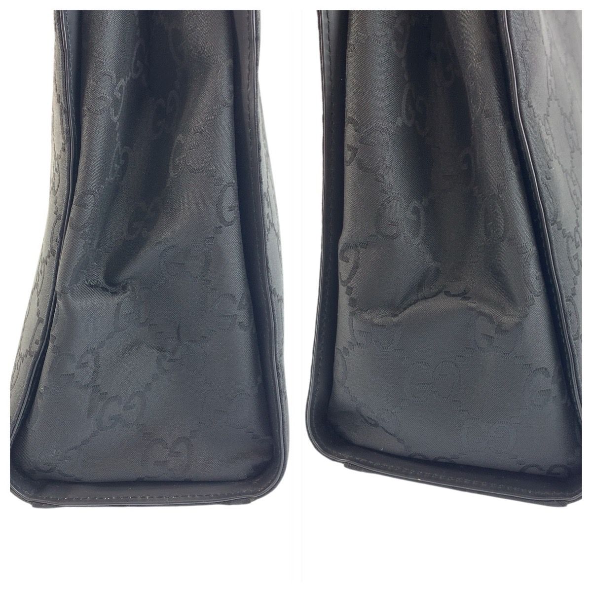 美品 GUCCI グッチ バンブー GG柄 ブラック 黒 ナイロン 002 1016