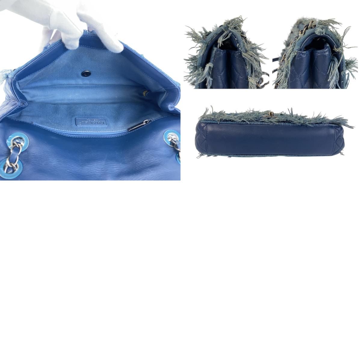 美品 CHANEL シャネル ココマーク ターンロック ブルー シルバー金具