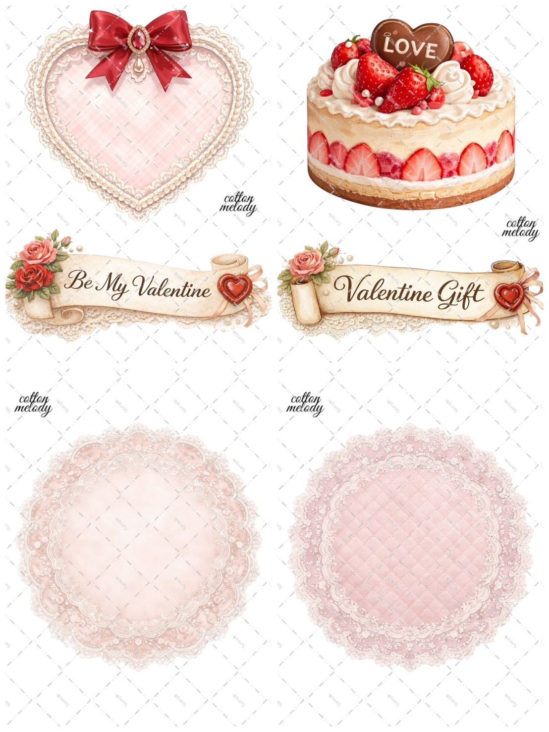 【新作先行】Valentine collection / compact set / 25種類各3枚 / cotton melody / 人物ステッカー /装飾ステッカー 【ノベルティ付】