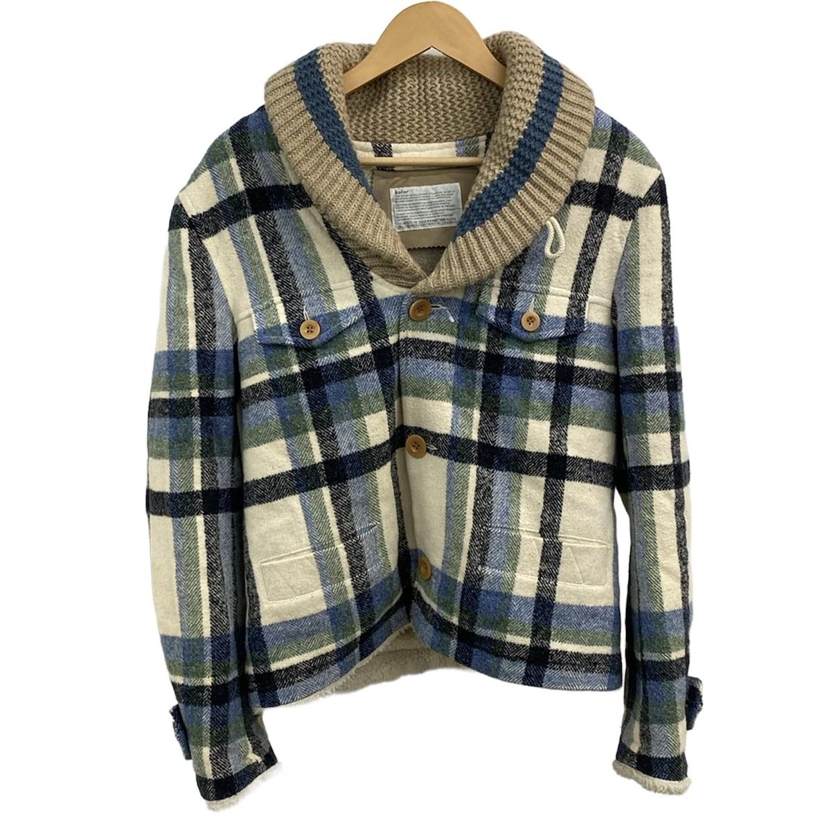 kolor カラー サージブルゾン サイズ2 kolor(カラー) ブルゾン サイズ2 M メンズ美品 - ブルー×白×マルチ