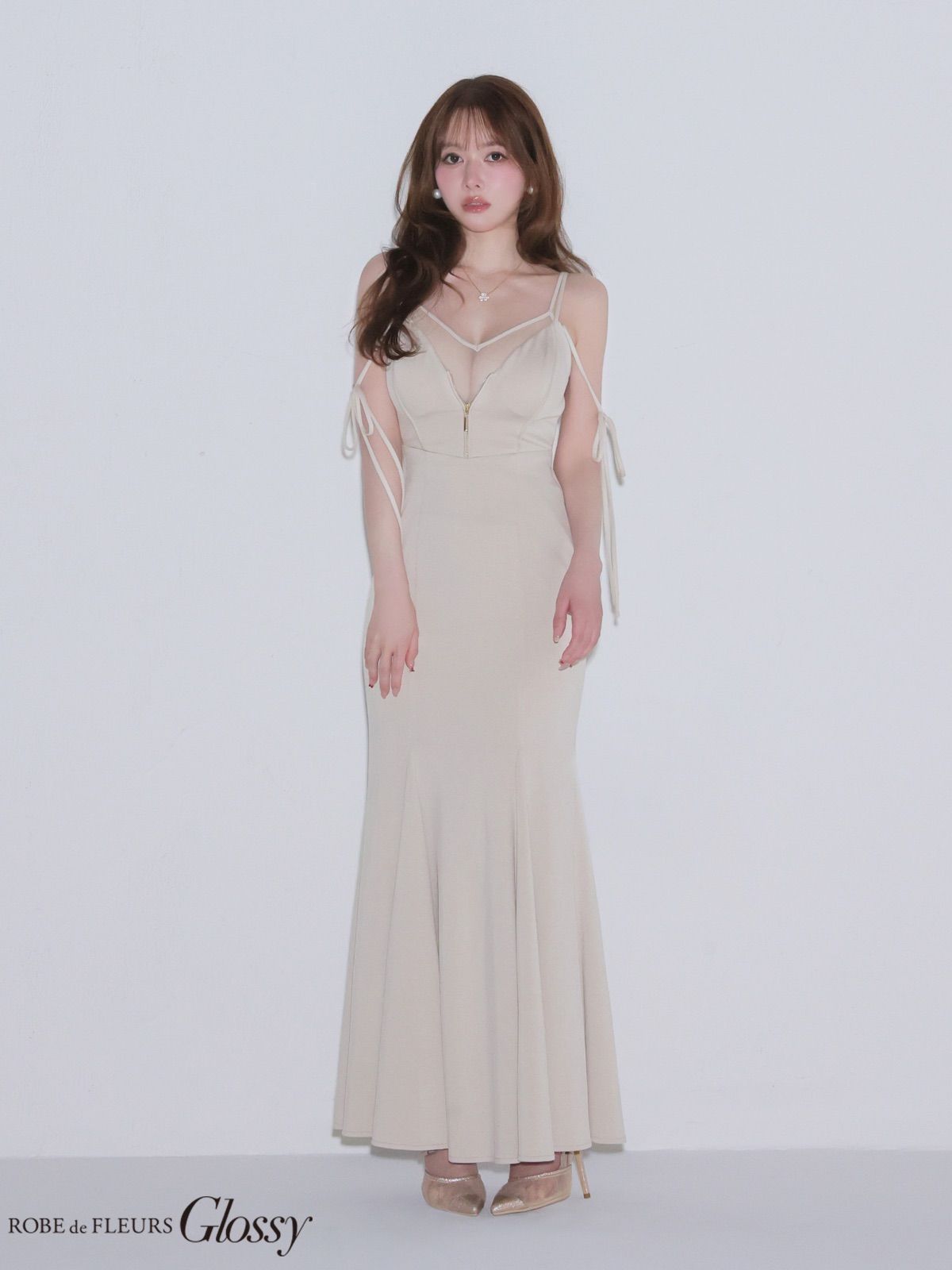 ベージュ [GL4341-2601] 【ROBE de FLEURS Glossy/ローブドフルール