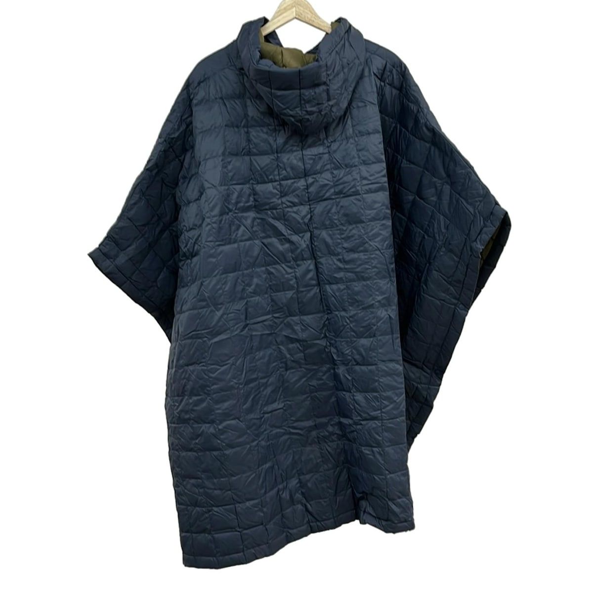 新品 TAION タイオン ダウンポンチョ ネイビー 紺 TAION / タイオン】ポンチョ型ダウン/ケープ/ダウン/フード付き/収納