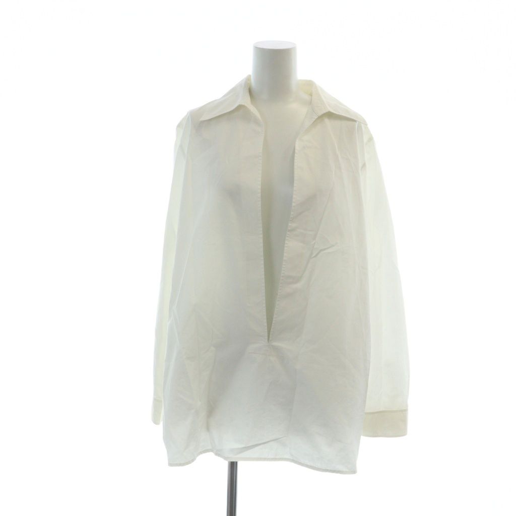 HERMÈS エルメス　マルジェラ期　ホワイト長袖シャツ HERMES by Martin Margiela エルメス マルジェラ期 襟切替コットン