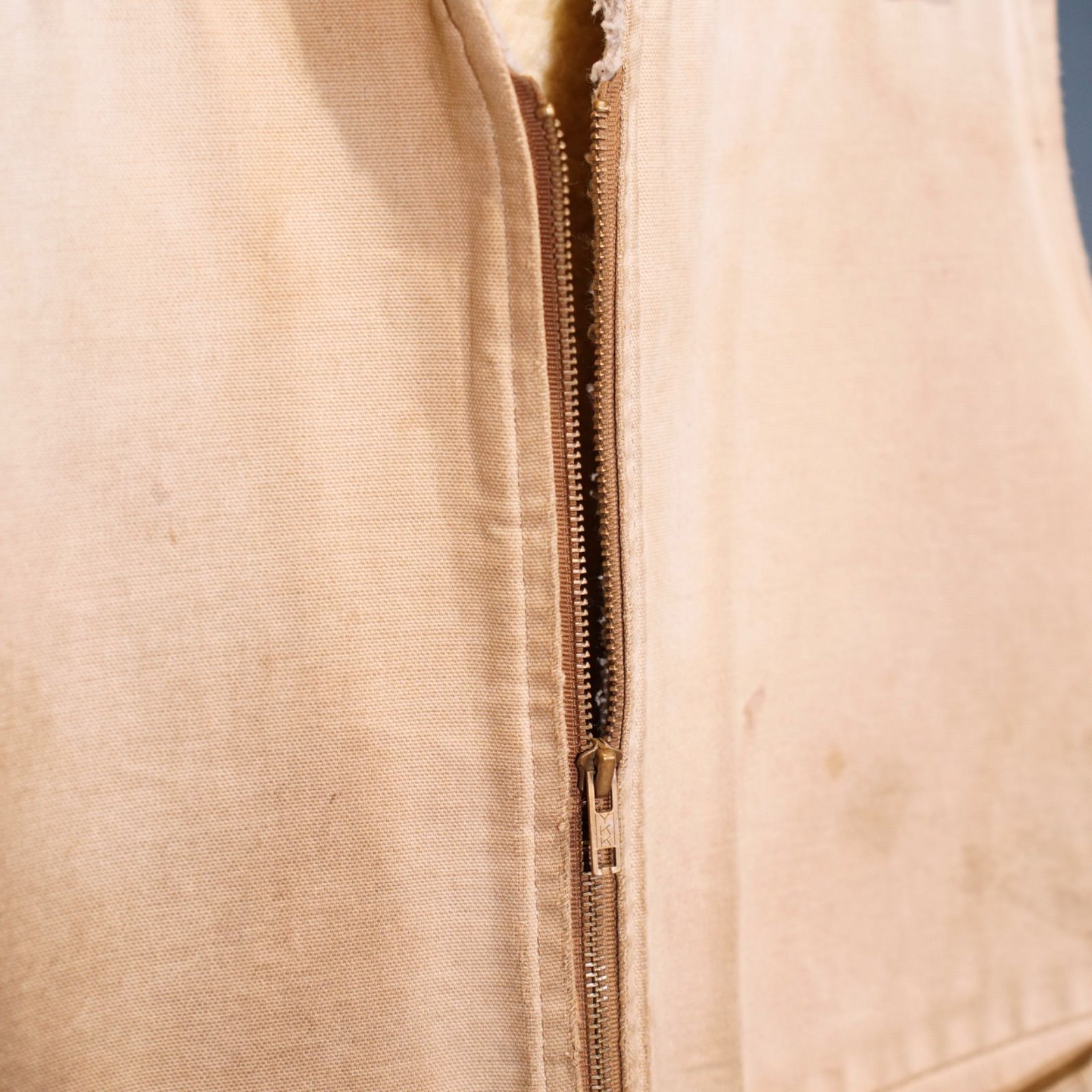 80's USA VINTAGE Carhartt BORO FADED DESIGN ZIP UP DUCK VEST/80