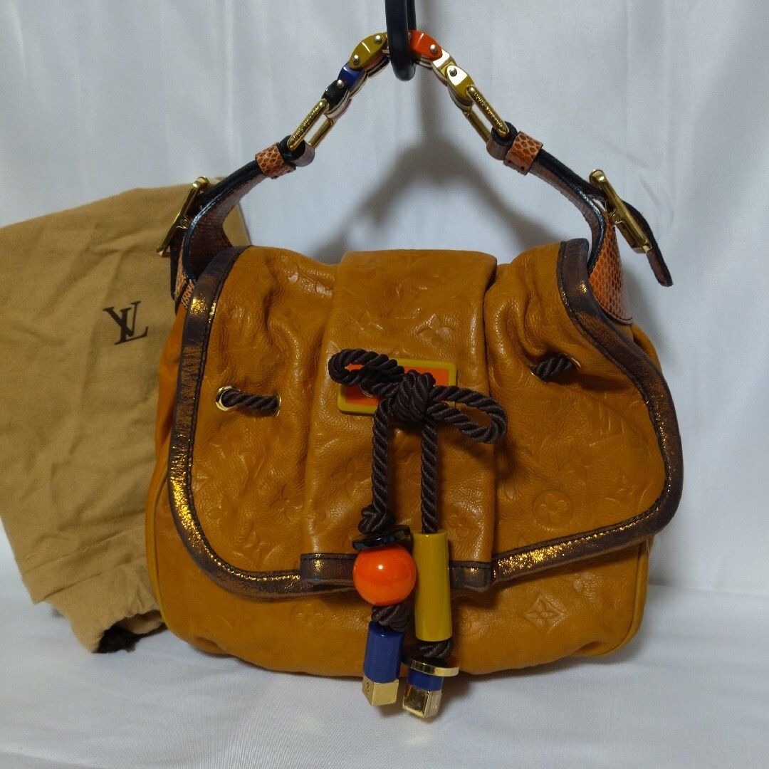 美品 ルイヴィトン カラハリPM モノグラムエンボス パイソン M97000  