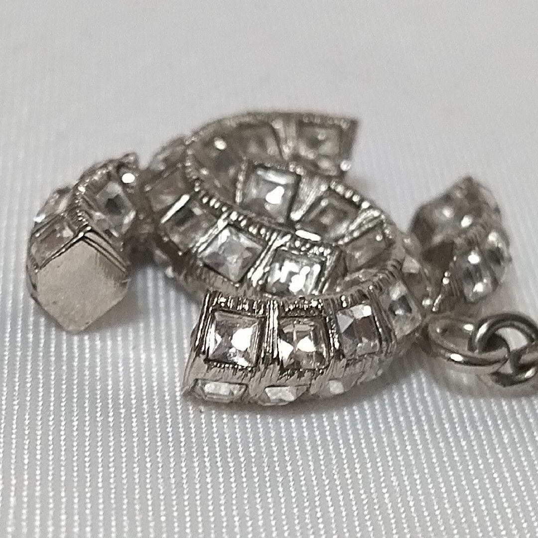 極美品 シャネル シルバー ココマーク ラインストーン ネックレス