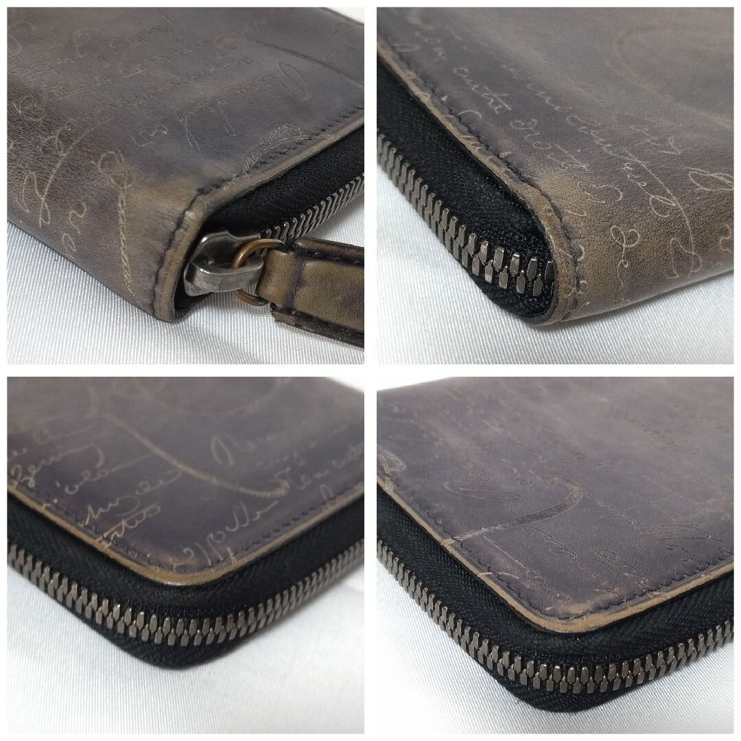 美品 ベルルッティ カリグラフィ 長財布 オーガナイザー グレー - メルカリ