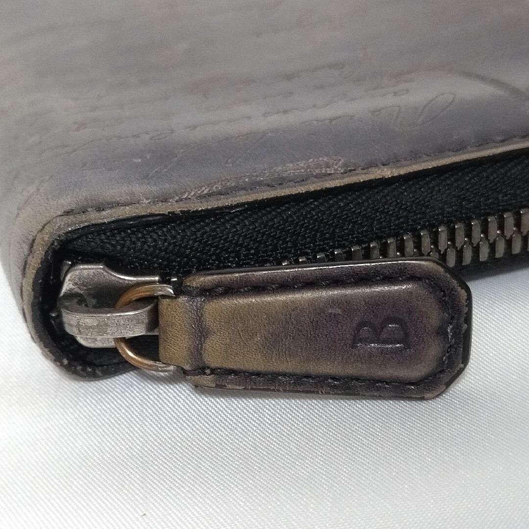 美品 ベルルッティ カリグラフィ 長財布 オーガナイザー グレー - メルカリ